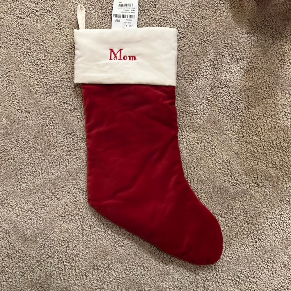 Pottery Barn velvet stocking